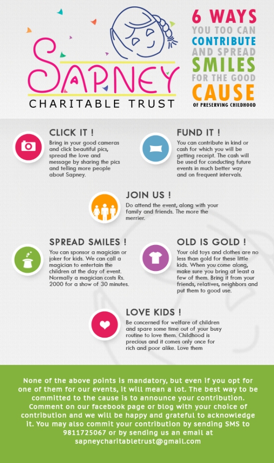 6 ways you can contribute to sapney charitable trust